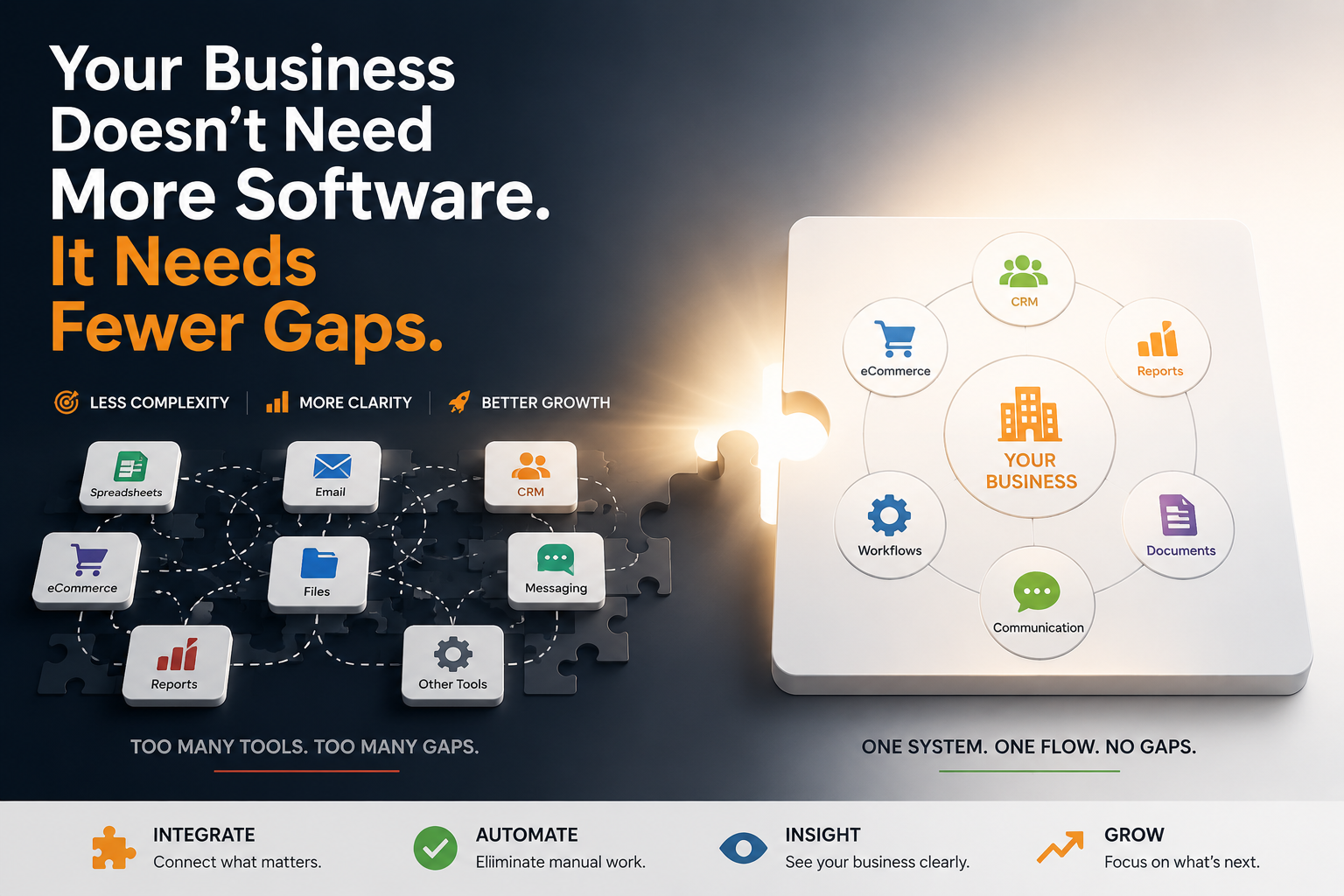 Your Business Doesn’t Need More Software. It Needs Fewer Gaps.